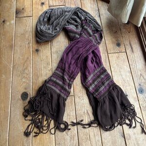 Express Pink/purple and Brown Striped Scarf